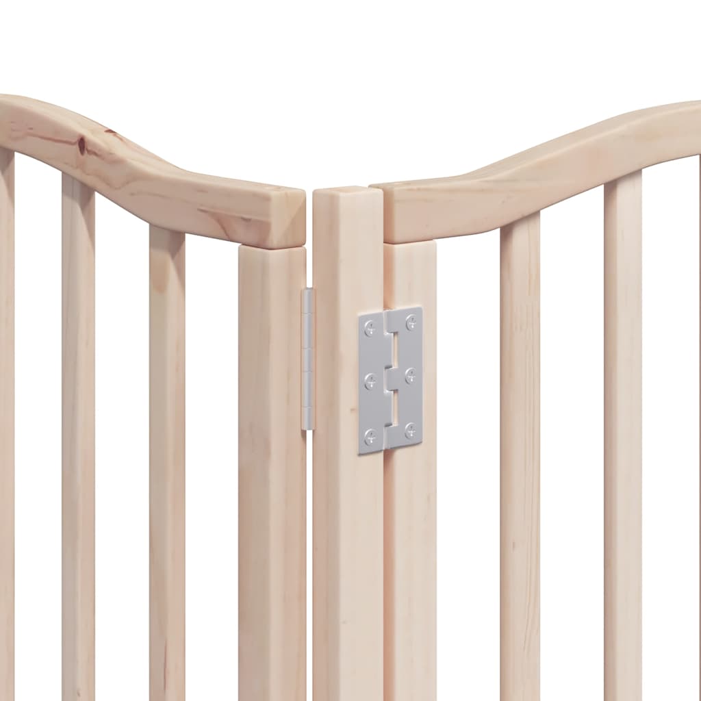 vidaXL Foldable Dog Gate with Door 9 Panels 450 cm Poplar Wood