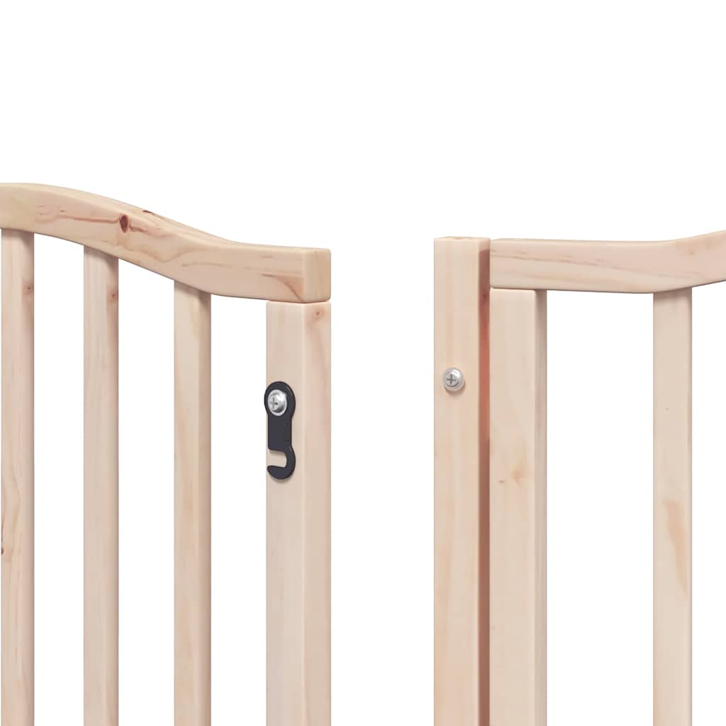vidaXL Foldable Dog Gate with Door 9 Panels 450 cm Poplar Wood