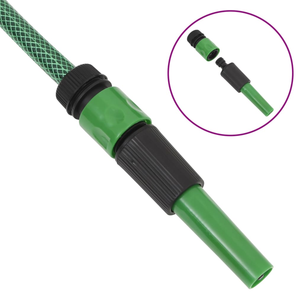vidaXL Garden Hose with Coupling Set 0.5'' 10 m PVC Green