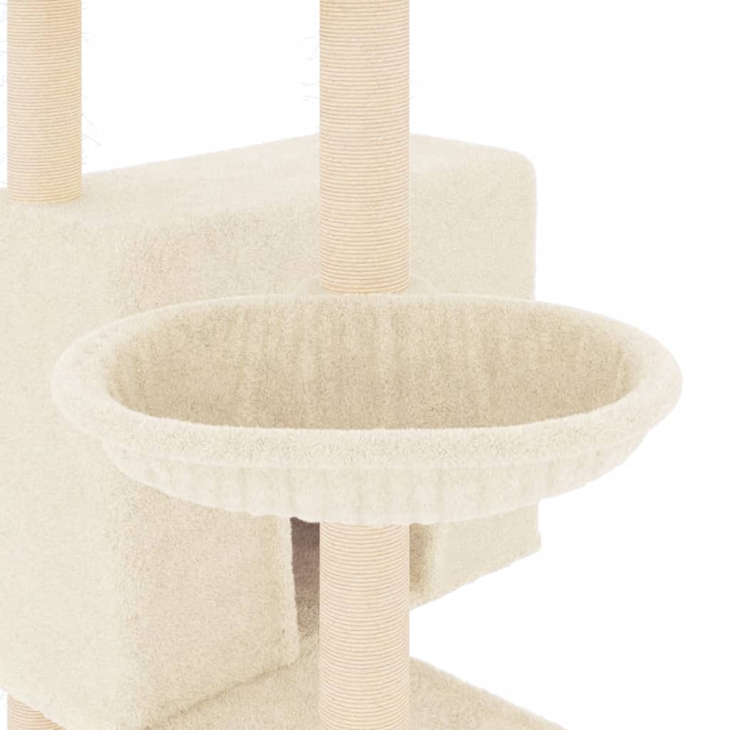vidaXL Kattenmeubel met sisal krabpalen 143 cm crèmekleurig
