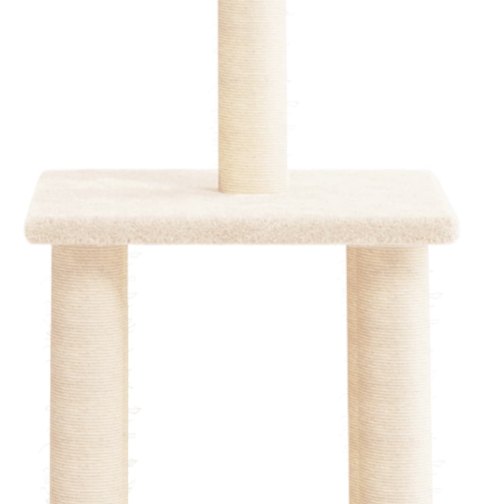 vidaXL Cat Tree with Sisal Scratching Posts 85.5 cm Cream