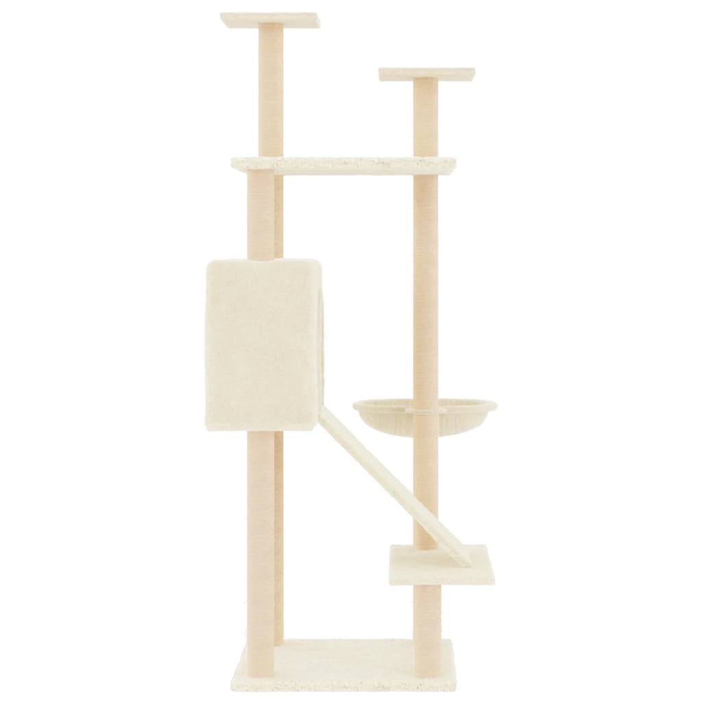 vidaXL Cat Tree with Sisal Scratching Posts 153 cm Cream