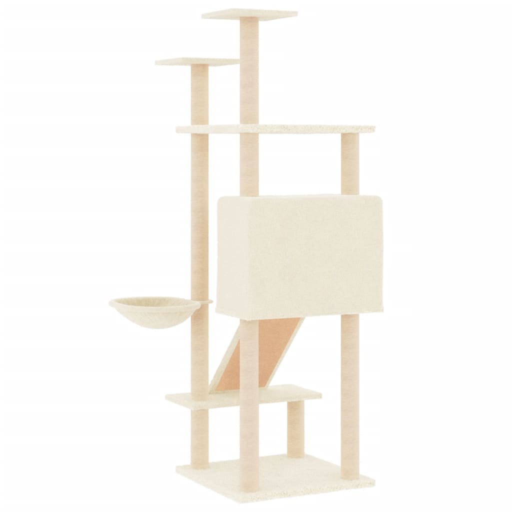 vidaXL Cat Tree with Sisal Scratching Posts 153 cm Cream