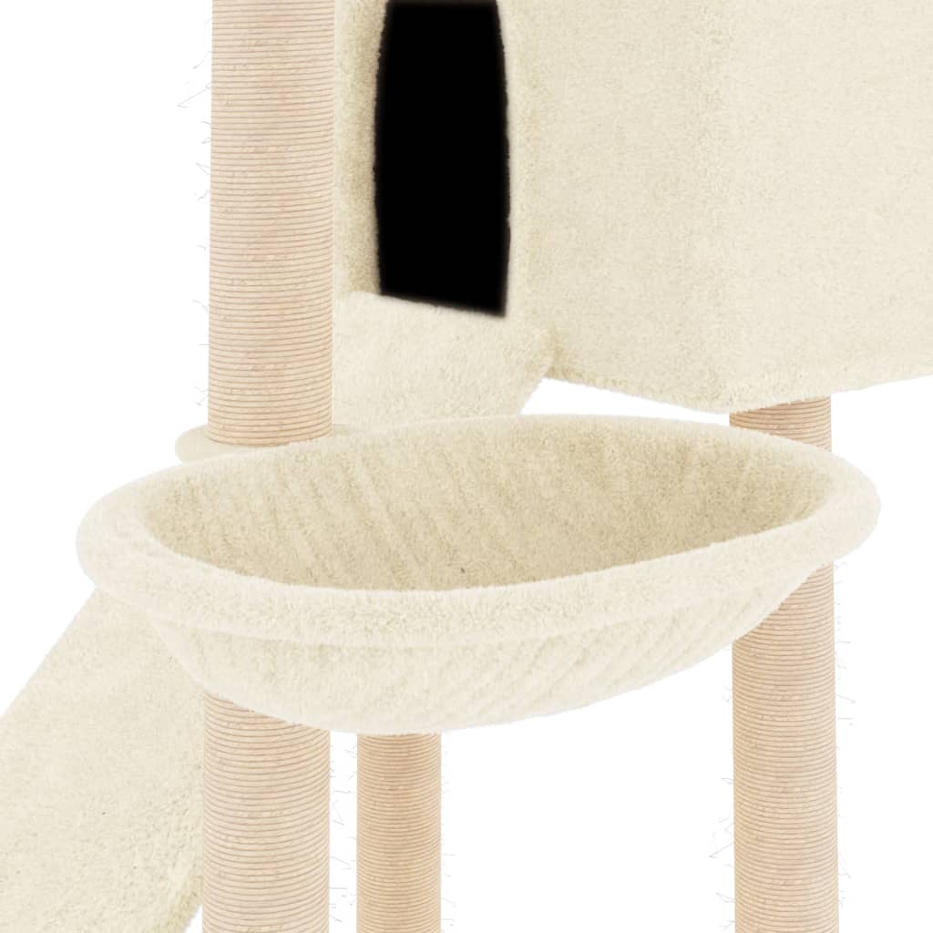vidaXL Cat Tree with Sisal Scratching Posts 153 cm Cream