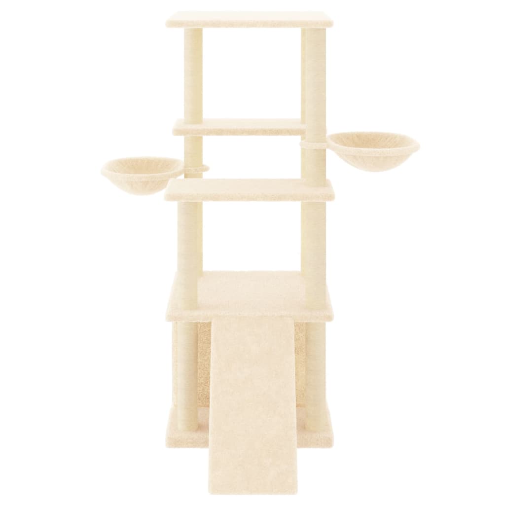vidaXL Cat Tree with Sisal Scratching Posts 133 cm Cream