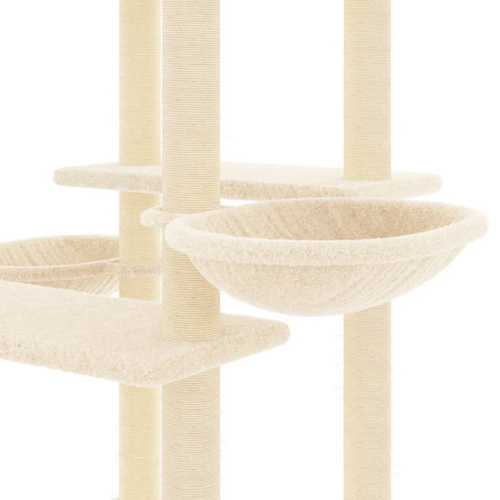 vidaXL Cat Tree with Sisal Scratching Posts 133 cm Cream