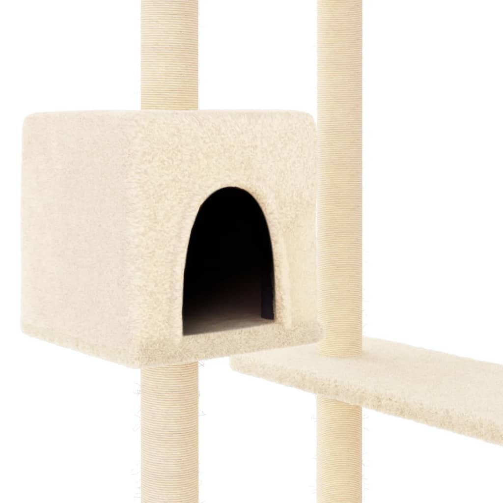 vidaXL Kattenmeubel met krabpalen 82 cm crèmekleurig