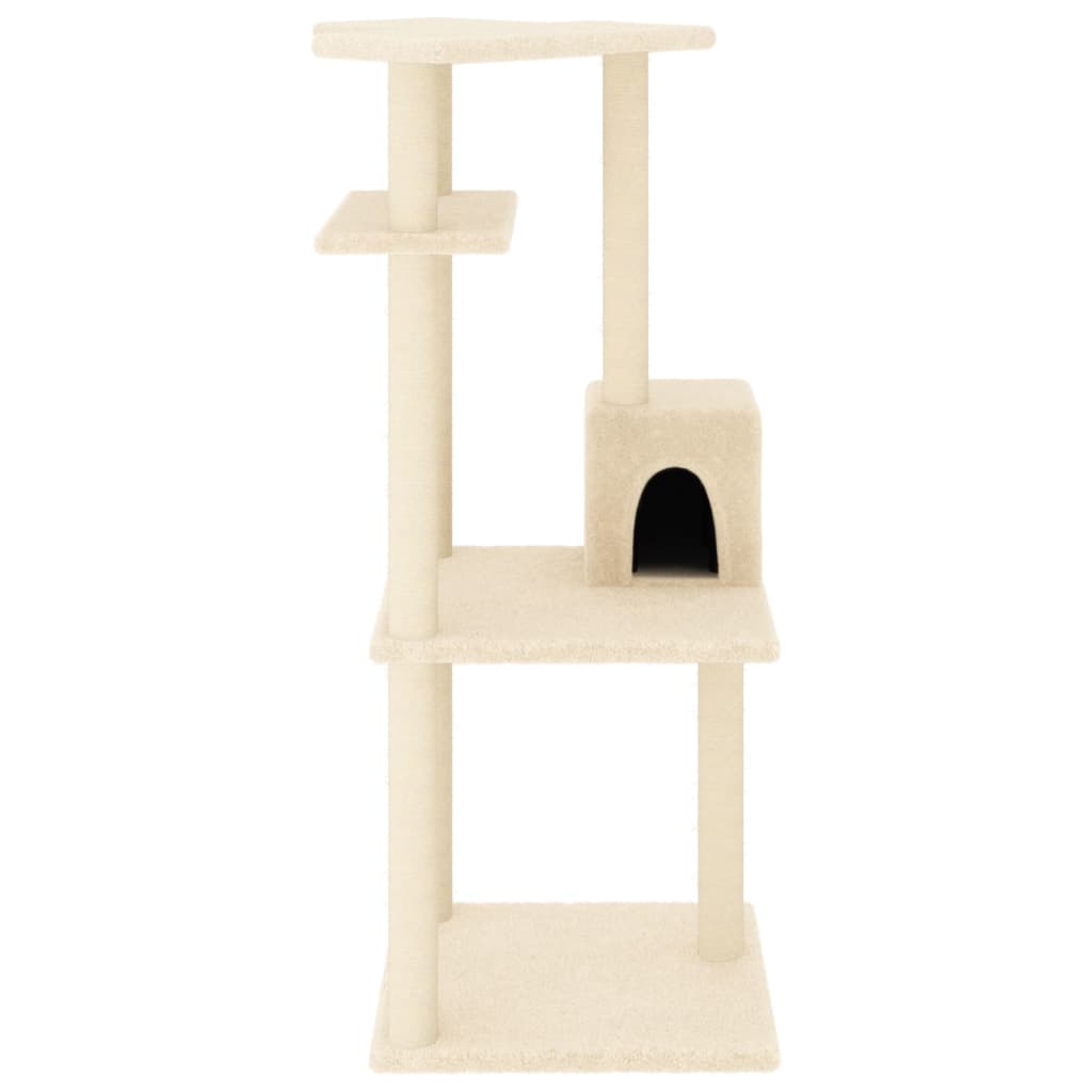 vidaXL Cat Tree with Sisal Scratching Posts 123 cm Cream
