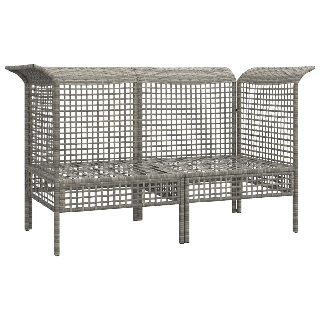 vidaXL Tuinhoekbanken met kussens 2 st poly rattan grijs