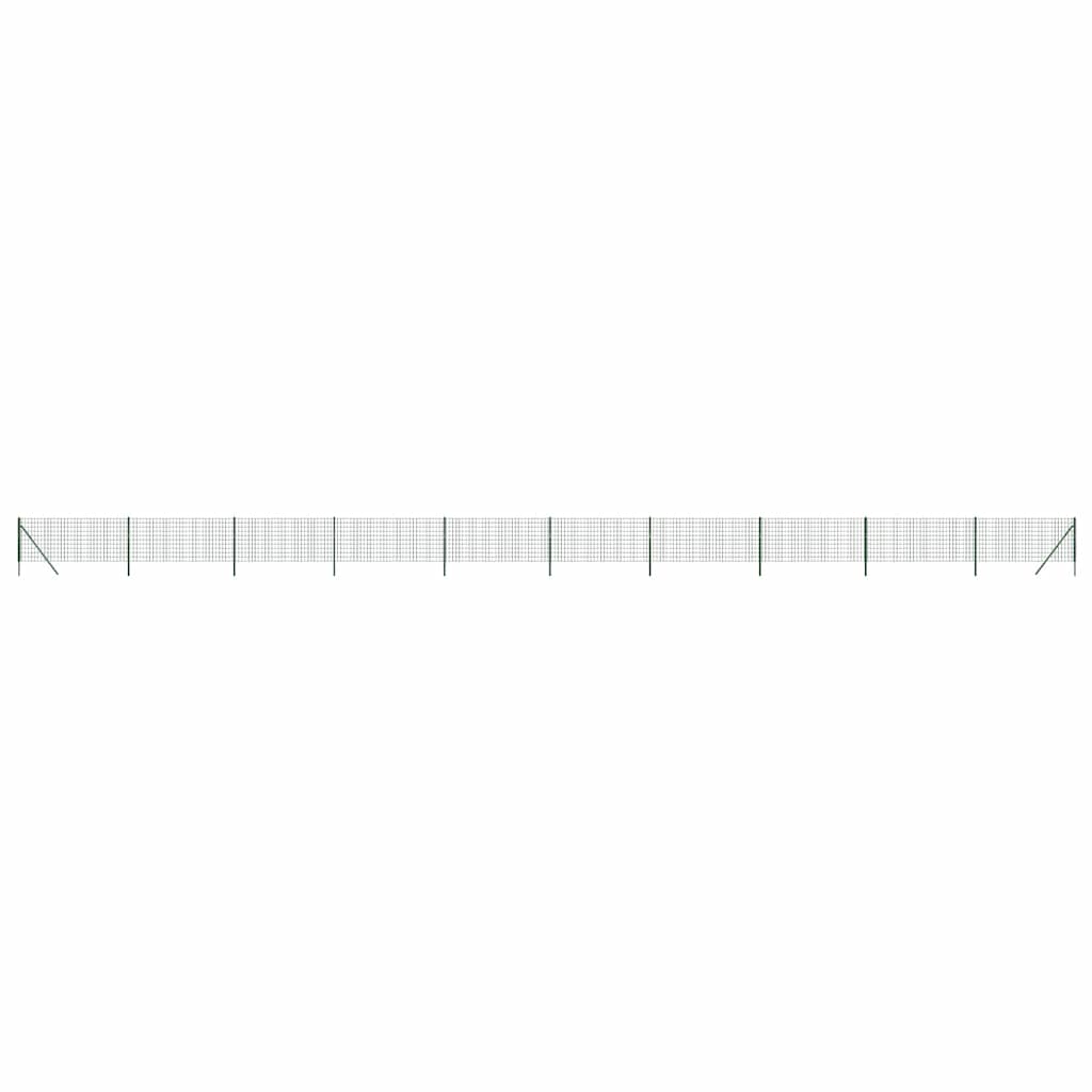 vidaXL Mesh Fence 0.8x25 m Galvanized Steel Green