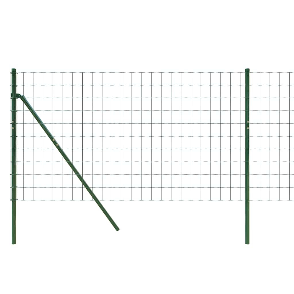 vidaXL Mesh Fence 0.8x25 m Galvanized Steel Green