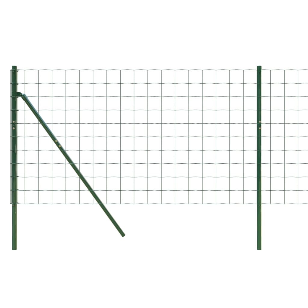 vidaXL Wire Mesh Fence 0.8x10 m Galvanized Steel Green