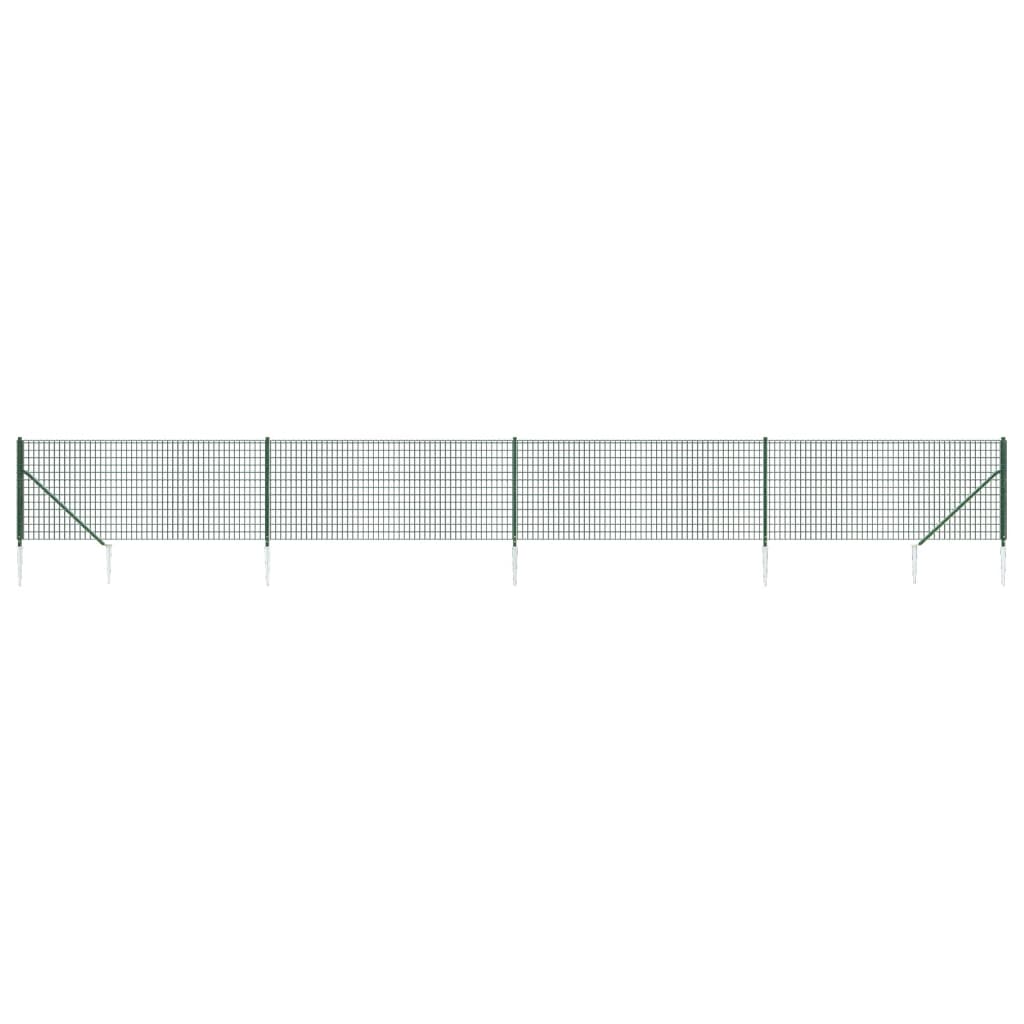 vidaXL Draadgaashek met grondankers 0,8x10 m groen