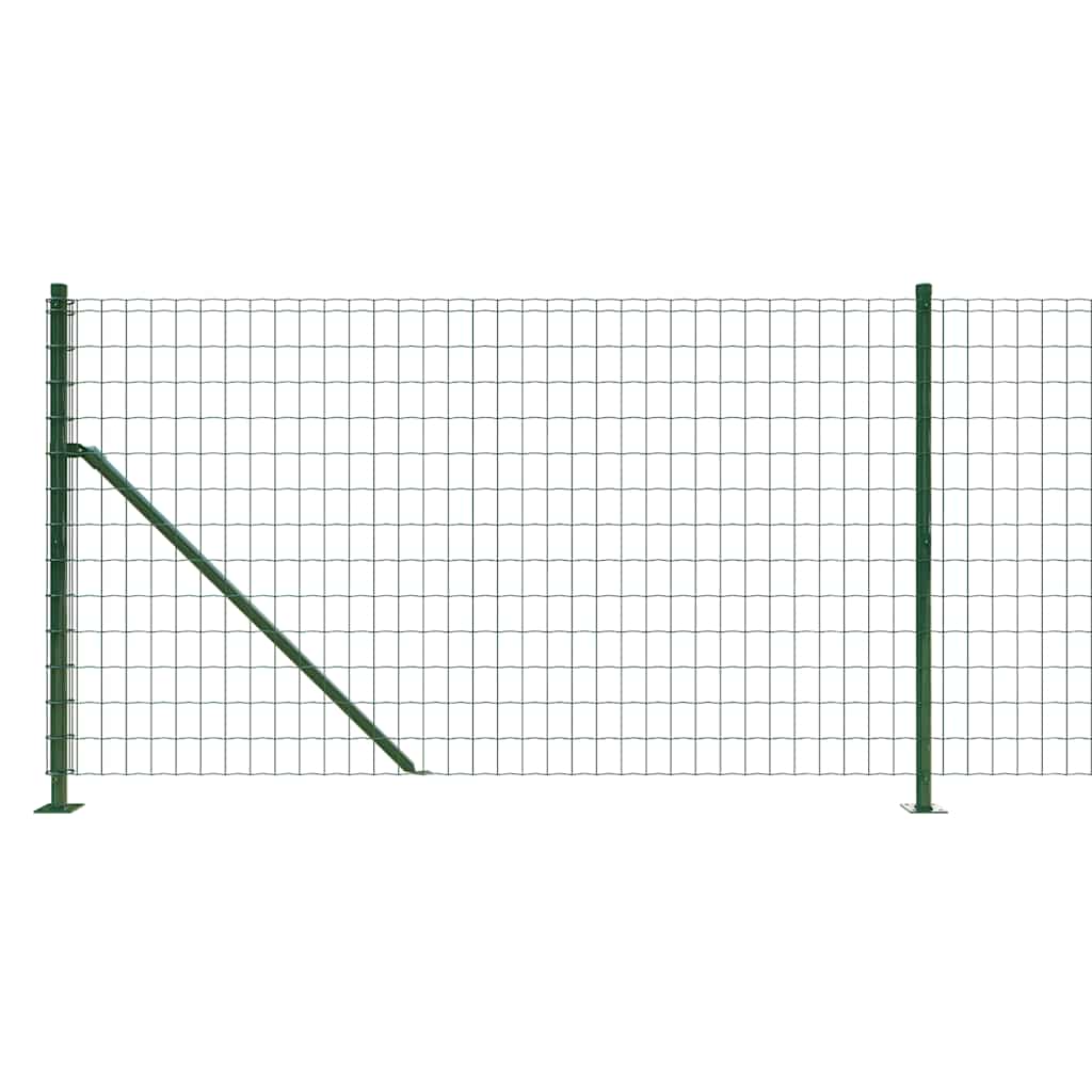 vidaXL Chain Link Fence with Flange 0.8x10 m Green