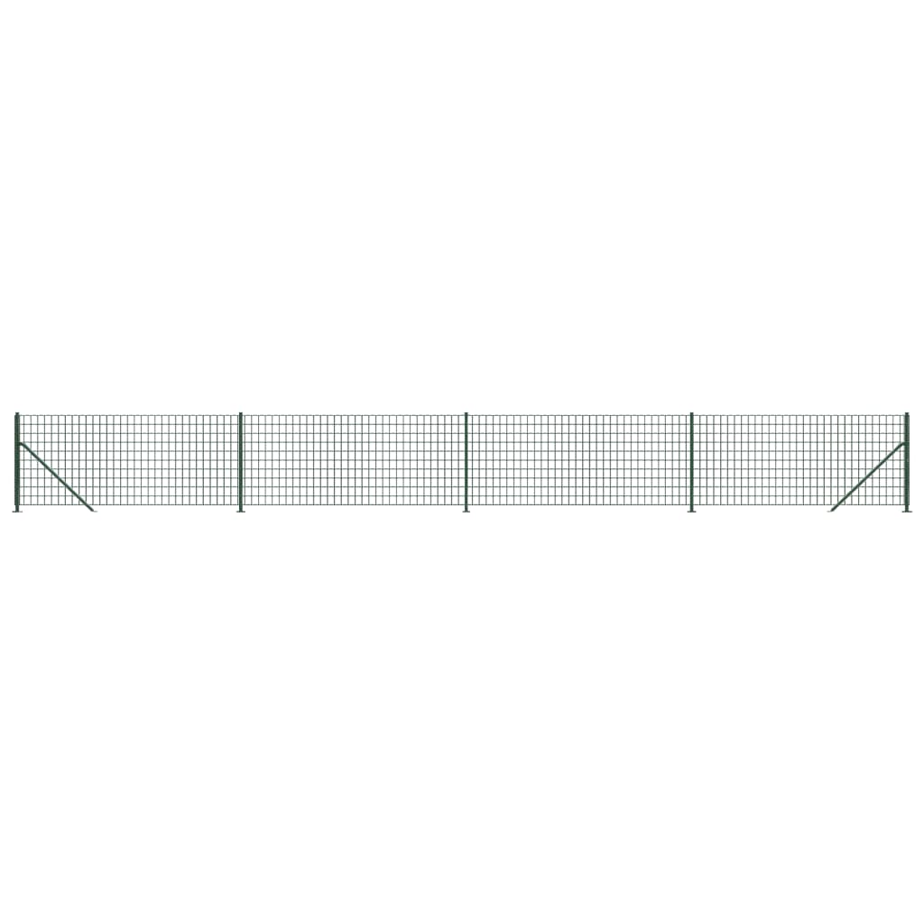vidaXL Welded Mesh Fence with Flange 0.8x10 m Green