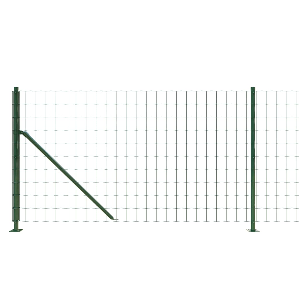 vidaXL Welded Mesh Fence with Flange 0.8x10 m Green