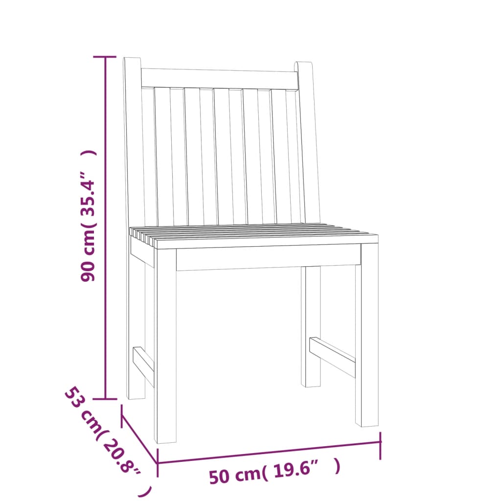 vidaXL 5-piece Garden Dining Set Solid Teak Wood