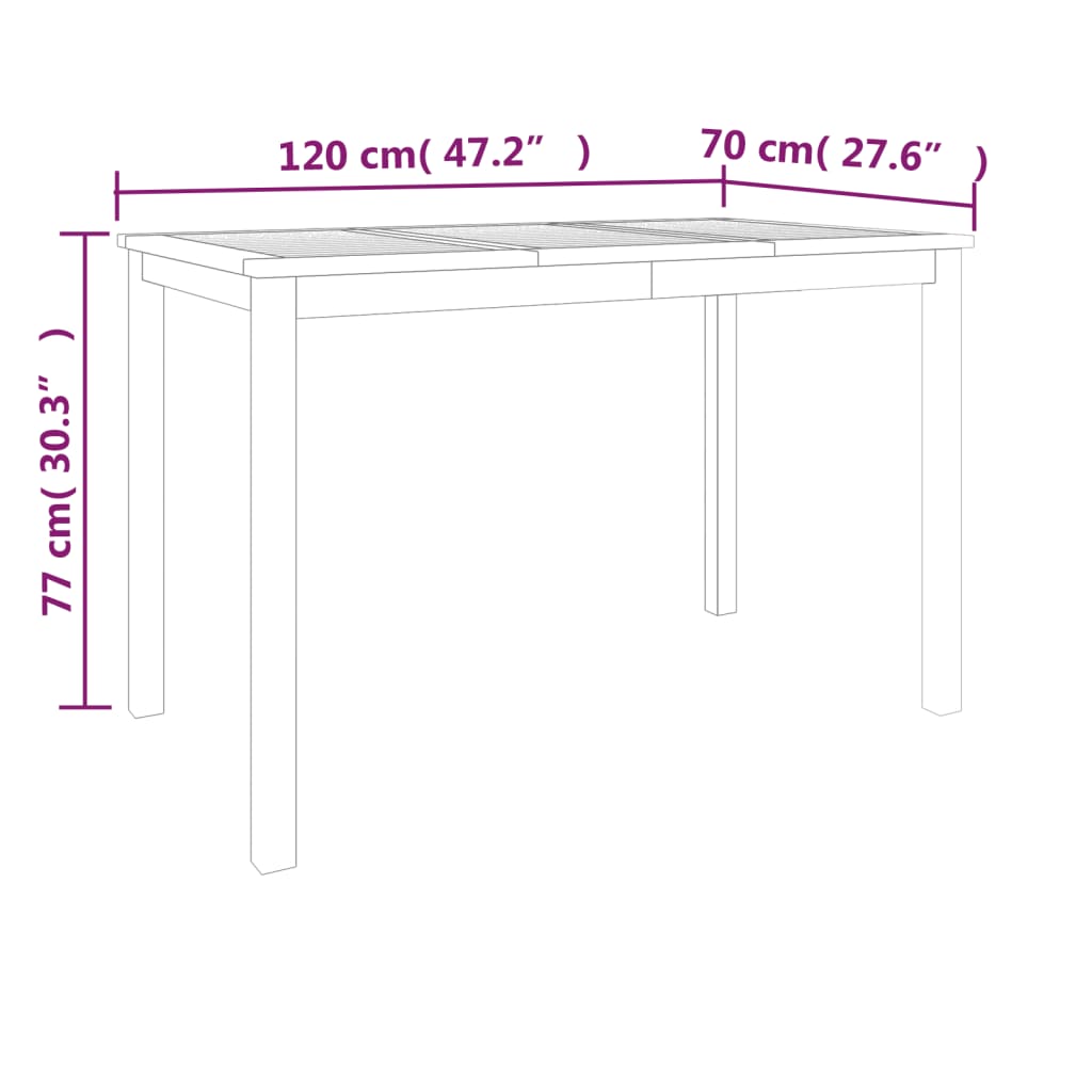 vidaXL 5-piece Garden Dining Set Solid Teak Wood