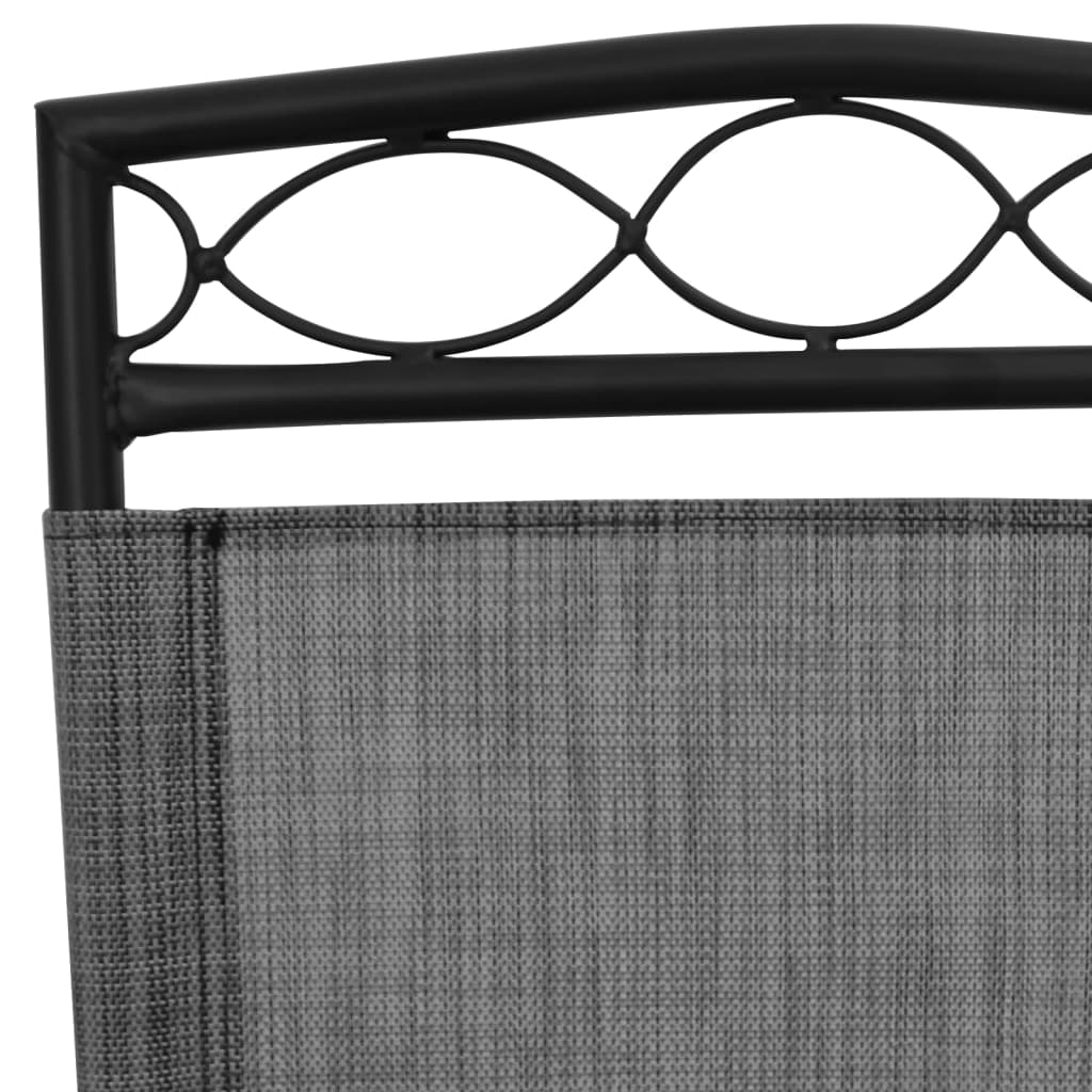 vidaXL Tuinstoelen 4 st inklapbaar staal en textileen gemêleerd grijs