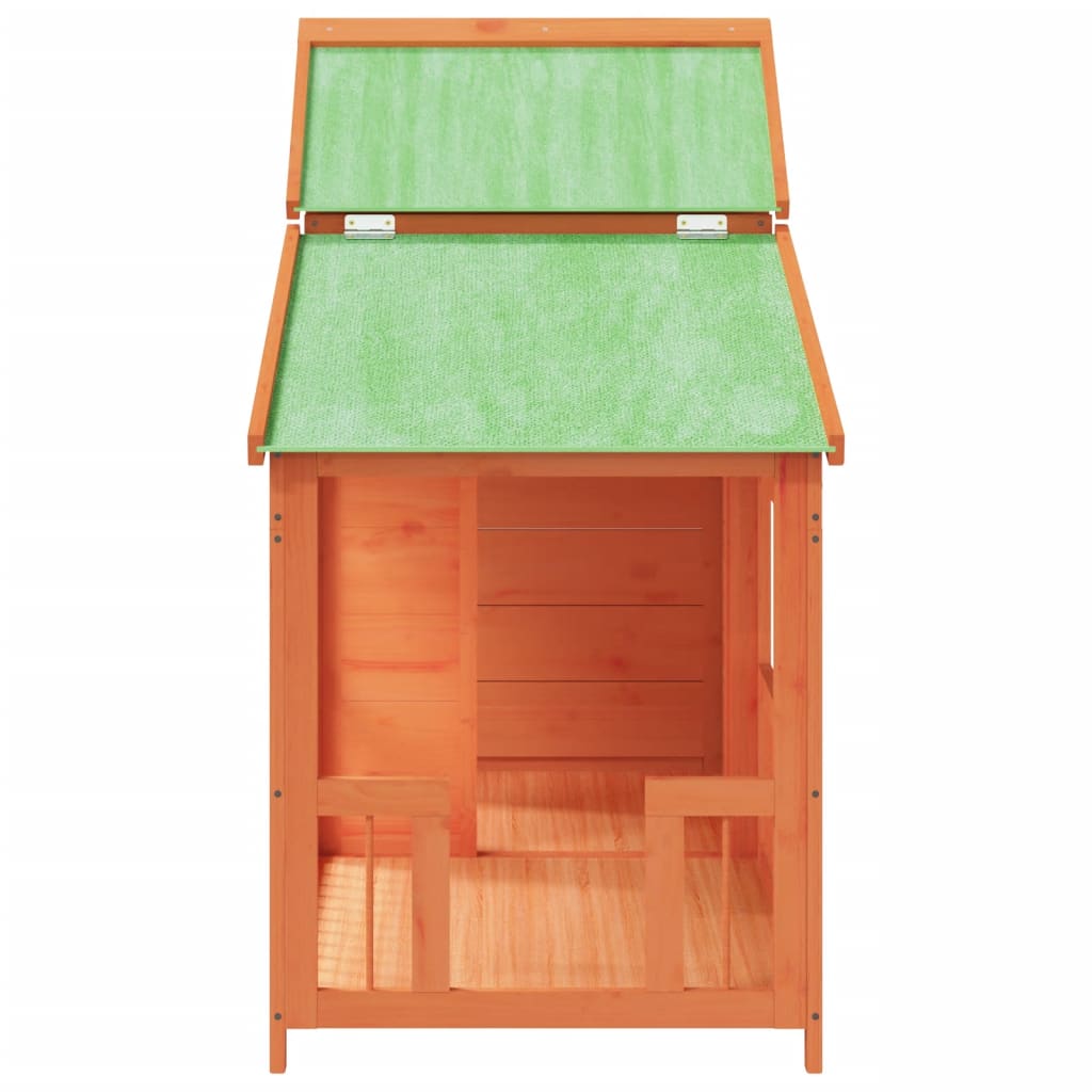 vidaXL Dog Kennel 143x60.5x109 cm solid pine wood brown