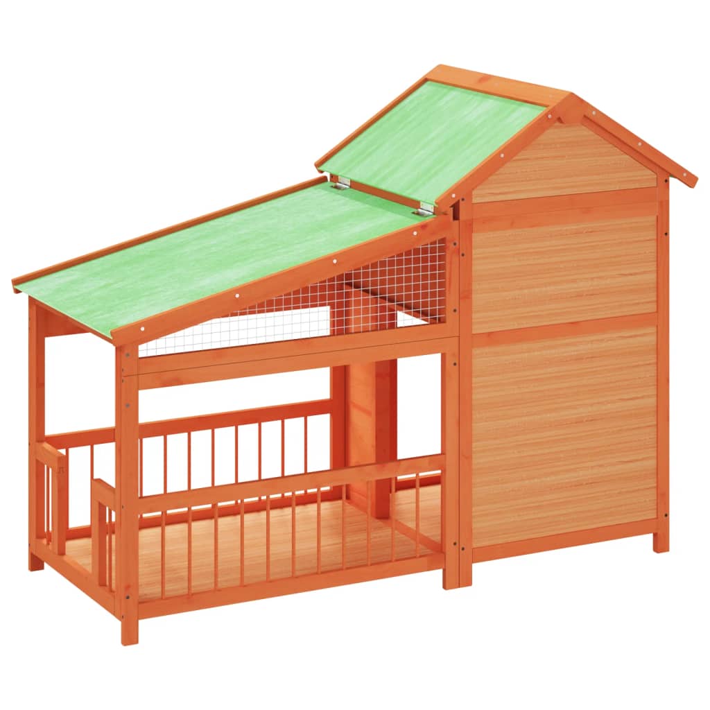 vidaXL Dog Kennel 143x60.5x109 cm solid pine wood brown