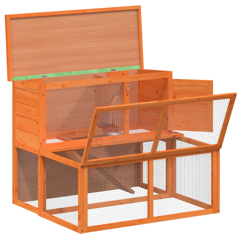 vidaXL Konijnenhok 102x90x84,5 cm massief grenenhout bruin