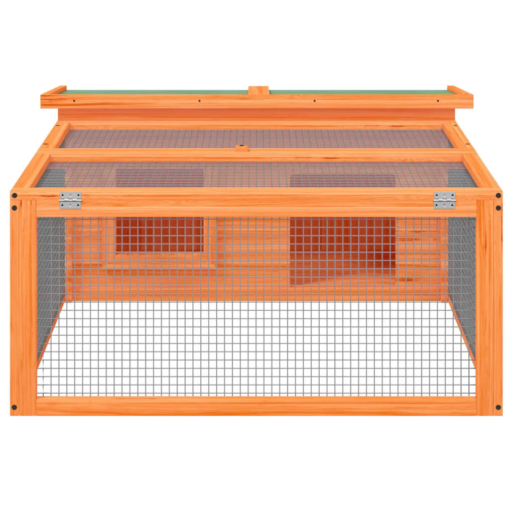 vidaXL Rabbit Hutch 117.5x97x47.5 cm Solid Pine Wood Brown
