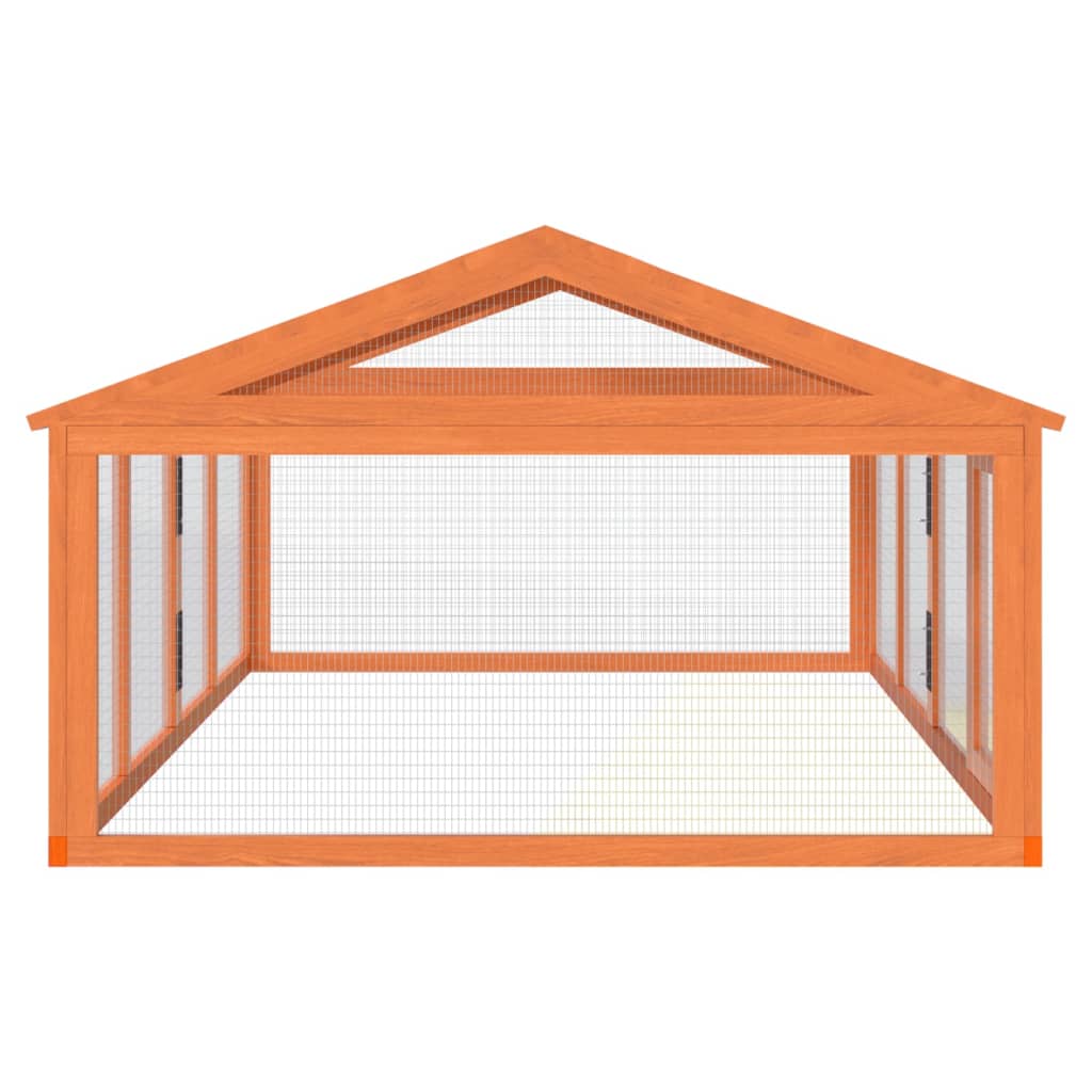 vidaXL Pet Run 200x112.5x74 cm Solid Pine Wood Brown