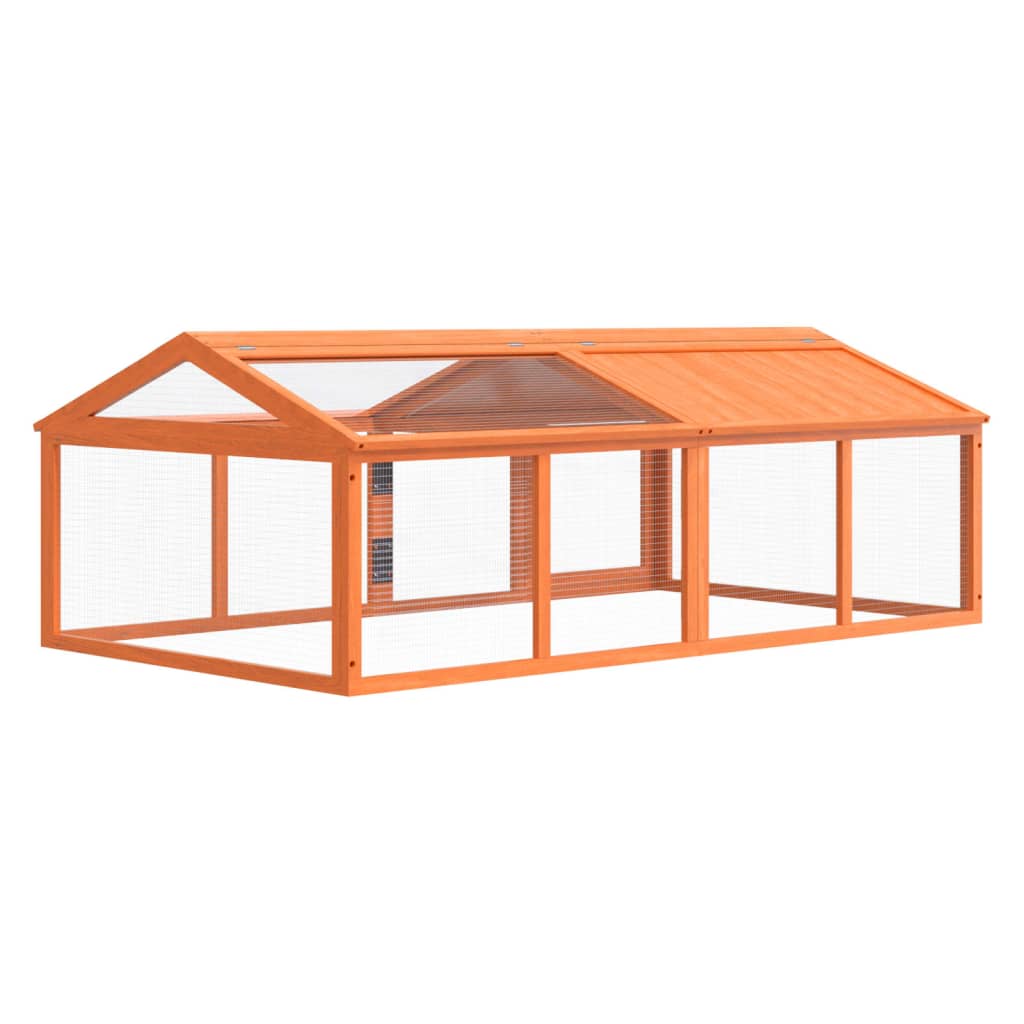 vidaXL Pet Run 200x112.5x74 cm Solid Pine Wood Brown