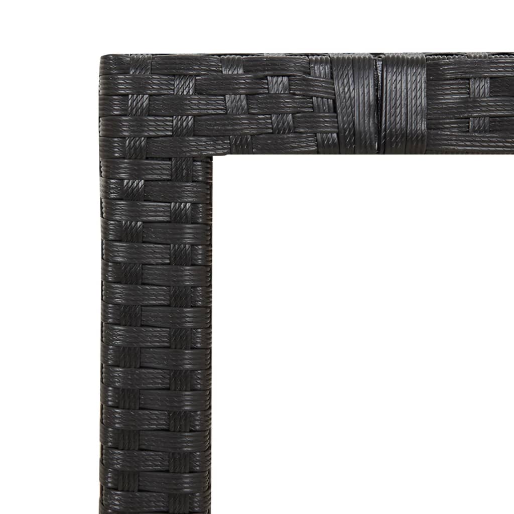 vidaXL 3-Piece Garden Lounge Set with Cushions Poly Rattan Black