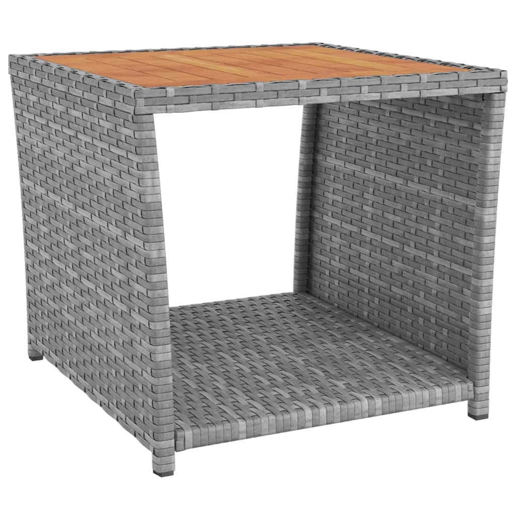 vidaXL Ensemble de salon 3 pièces poly rotin et acacia massif gris