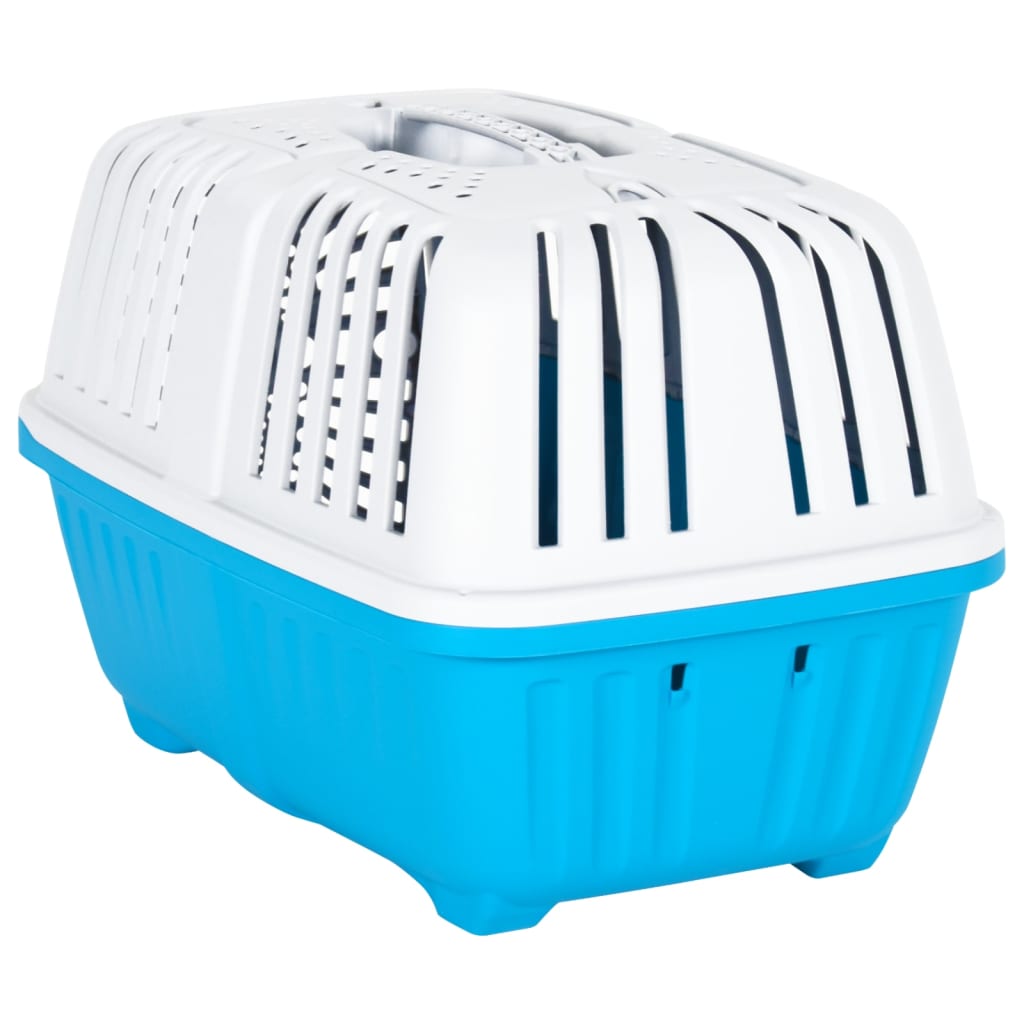 vidaXL Travel Crate 48x31.5x33 cm polypropylene white and blue