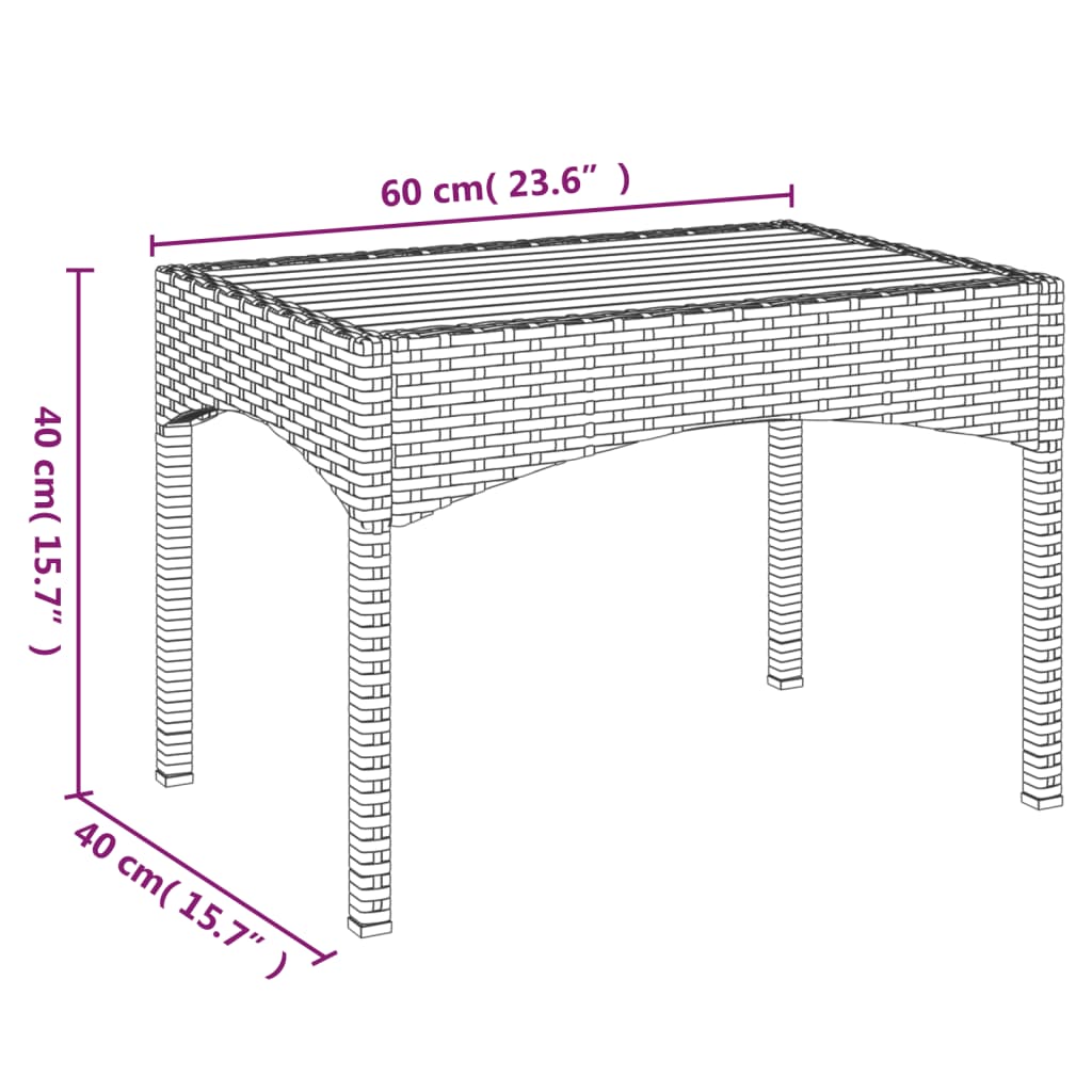 vidaXL 4-delige Tuinset met kussens poly rattan grijs
