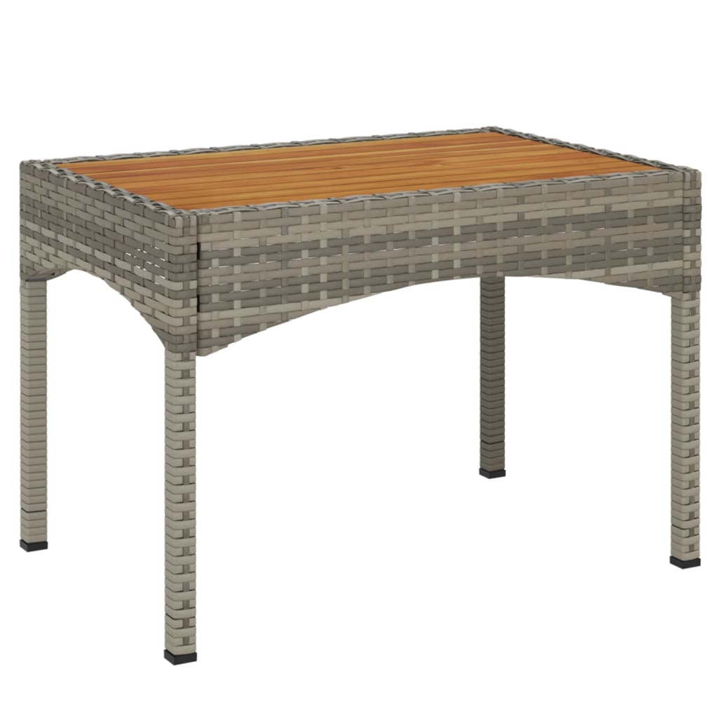 vidaXL 4-delige Tuinset met kussens poly rattan grijs