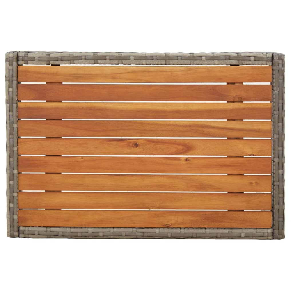 vidaXL 4-delige Tuinset met kussens poly rattan grijs