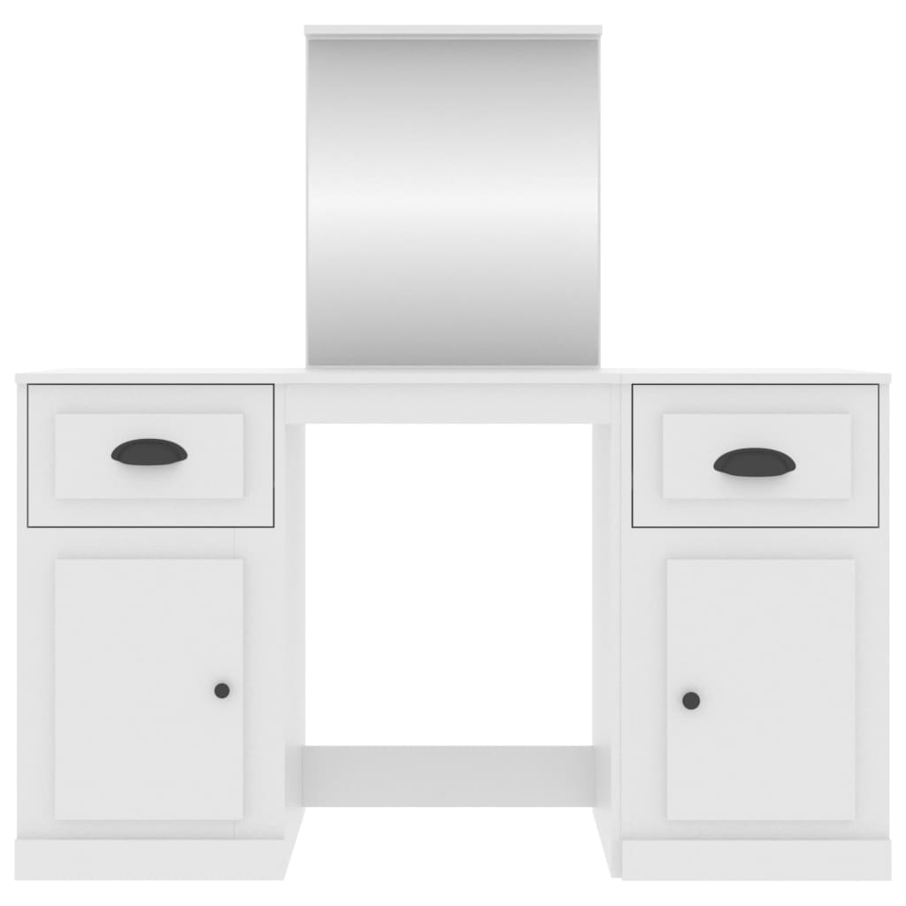 vidaXL Kaptafel met spiegel 130x50x132,5 cm wit