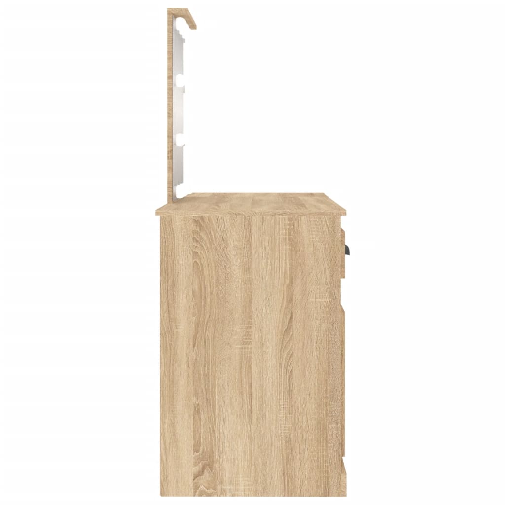 vidaXL Kaptafel met LED-verlichting 130x50x132,5 cm sonoma eikenkleur