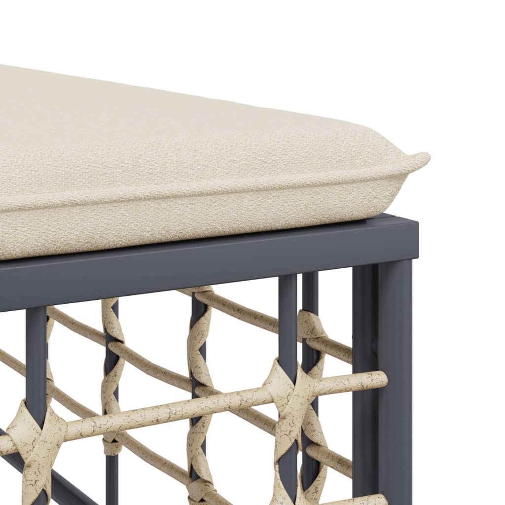 vidaXL Hoekbanken sectioneel met kussens 2 st poly rattan