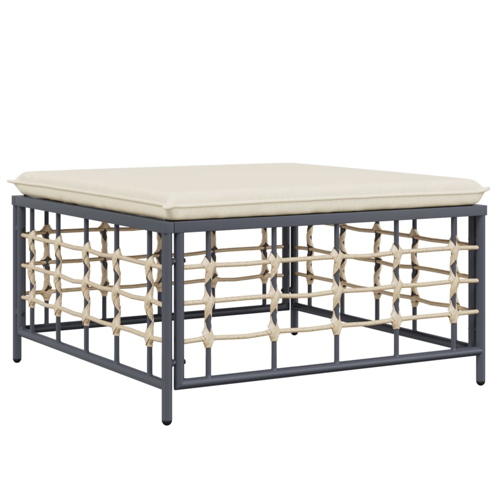 vidaXL 6-delige Loungeset met kussens poly rattan antracietkleurig