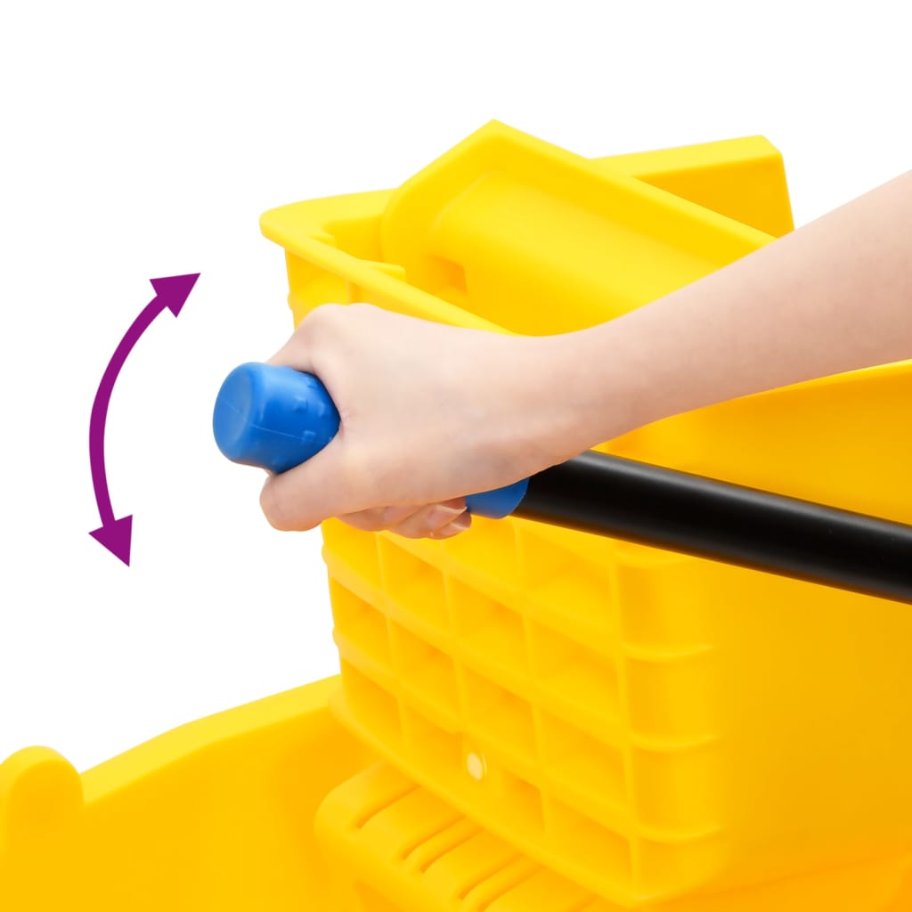 vidaXL Mop Bucket with Wringer and Wheels 36 L Polypropylene Yellow