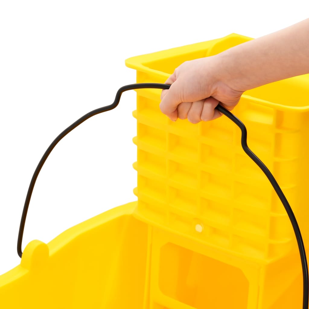 vidaXL Mop Bucket with Wringer and Wheels 36 L Polypropylene Yellow