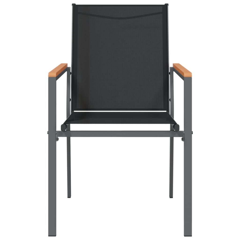vidaXL Garden Chairs 4 pcs 55x61.5x90 cm Textilene and Steel Black