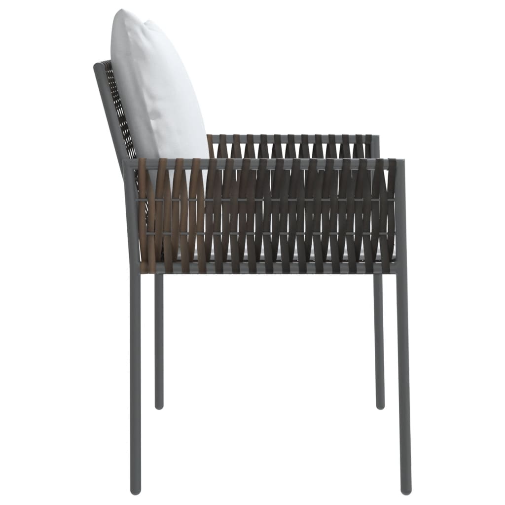 vidaXL Garden Chairs 4 pcs with cushions 54x61x83 cm poly rattan brown