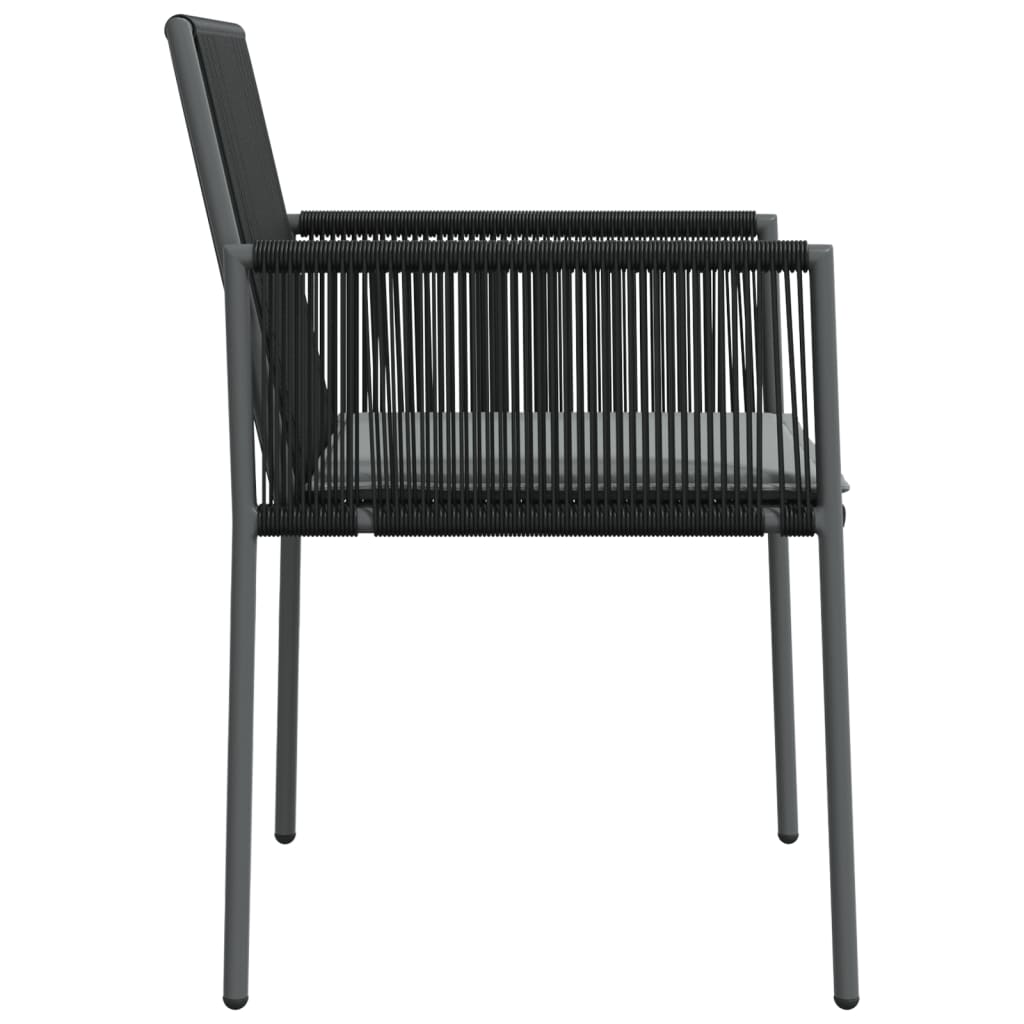 vidaXL Tuinstoelen 4 st met kussens 54x60,5x83,5 cm poly rattan zwart