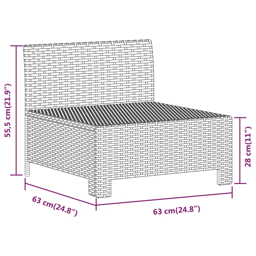 vidaXL Ensemble de salon 3 pièces avec des chaises en poly rotin confortables