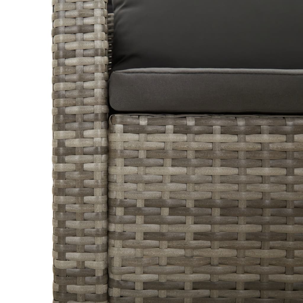 vidaXL 4-Piece Lounge Set with Cushions Poly Rattan Grey