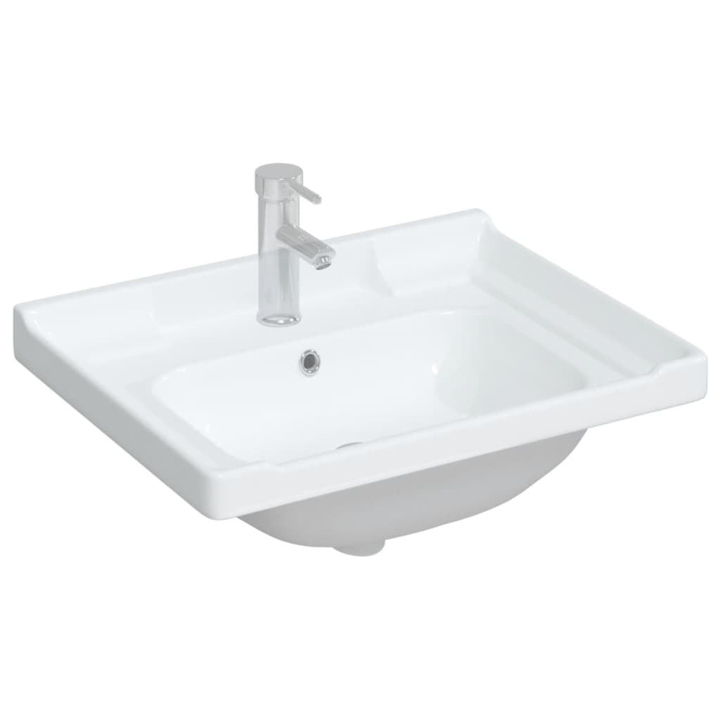 vidaXL Rectangular Wash Basin 61x48x23 cm Ceramic White