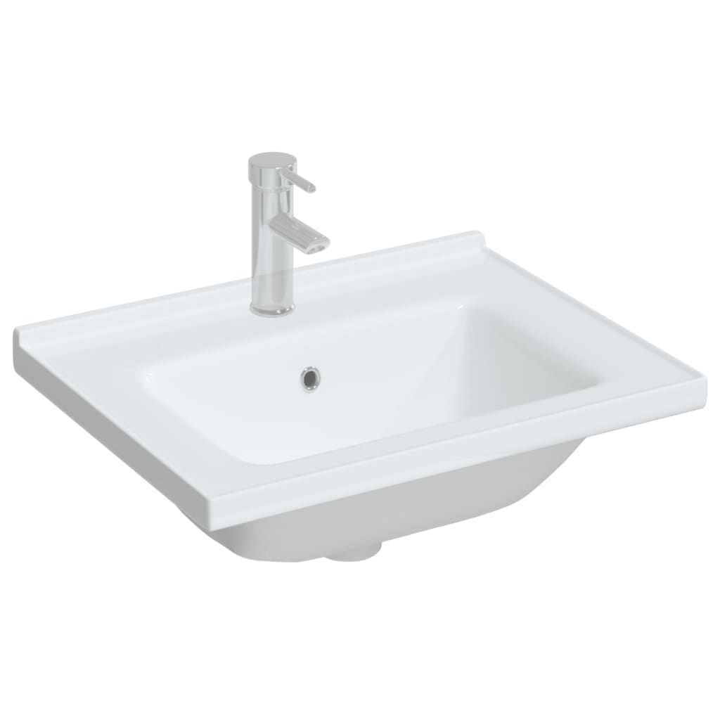 vidaXL Rectangular Wash Basin 61x48x19.5 cm Ceramic White