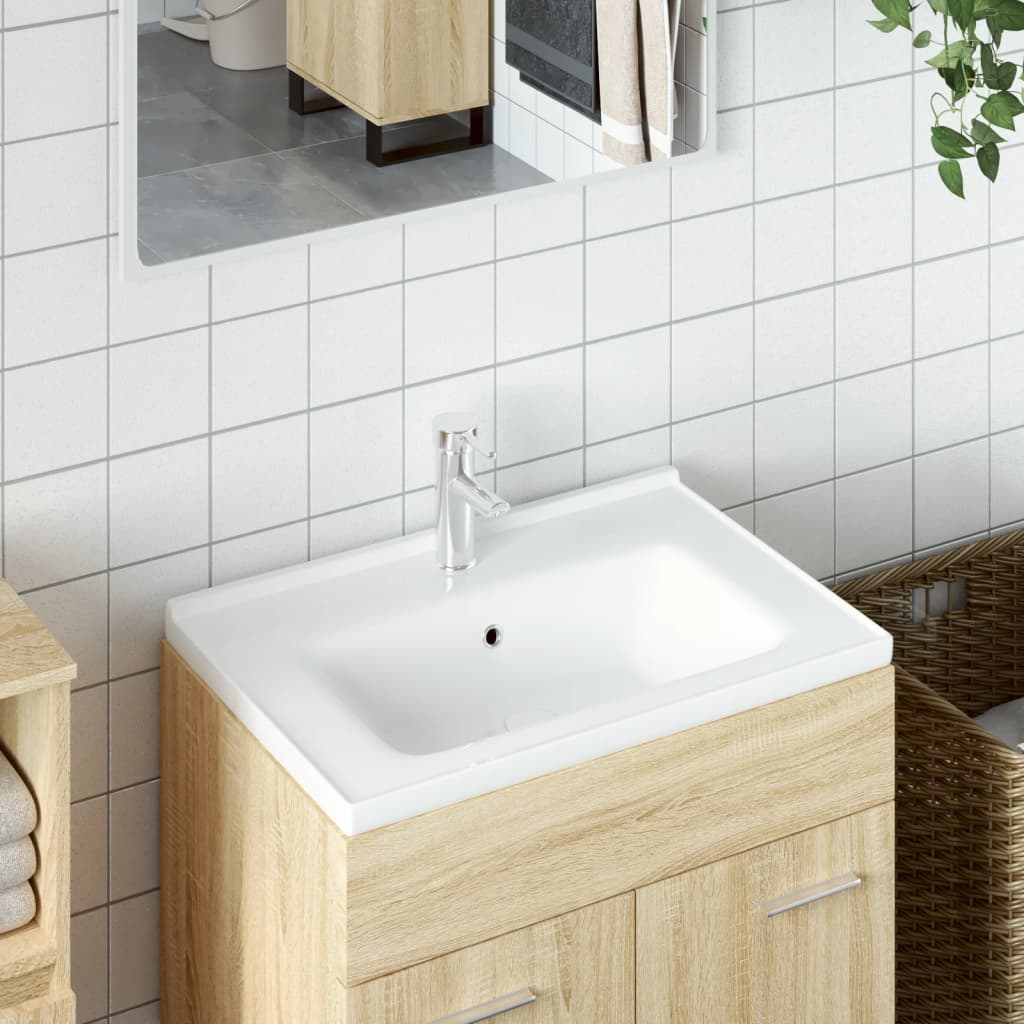 vidaXL Rectangular Wash Basin 61x48x19.5 cm Ceramic White