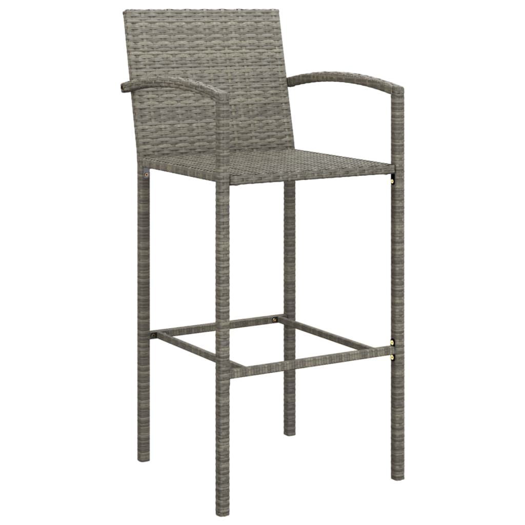 vidaXL 5-piece Garden Bar Set poly rattan black